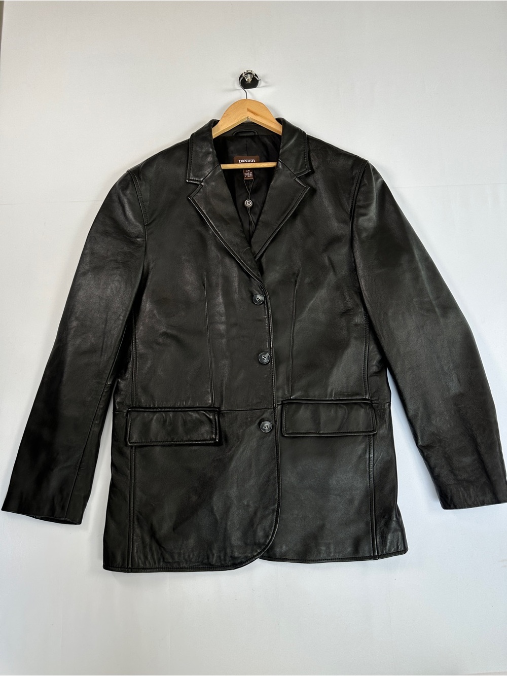 Danier Genuine Leather Blazer Jacket Black Men’s Size L
